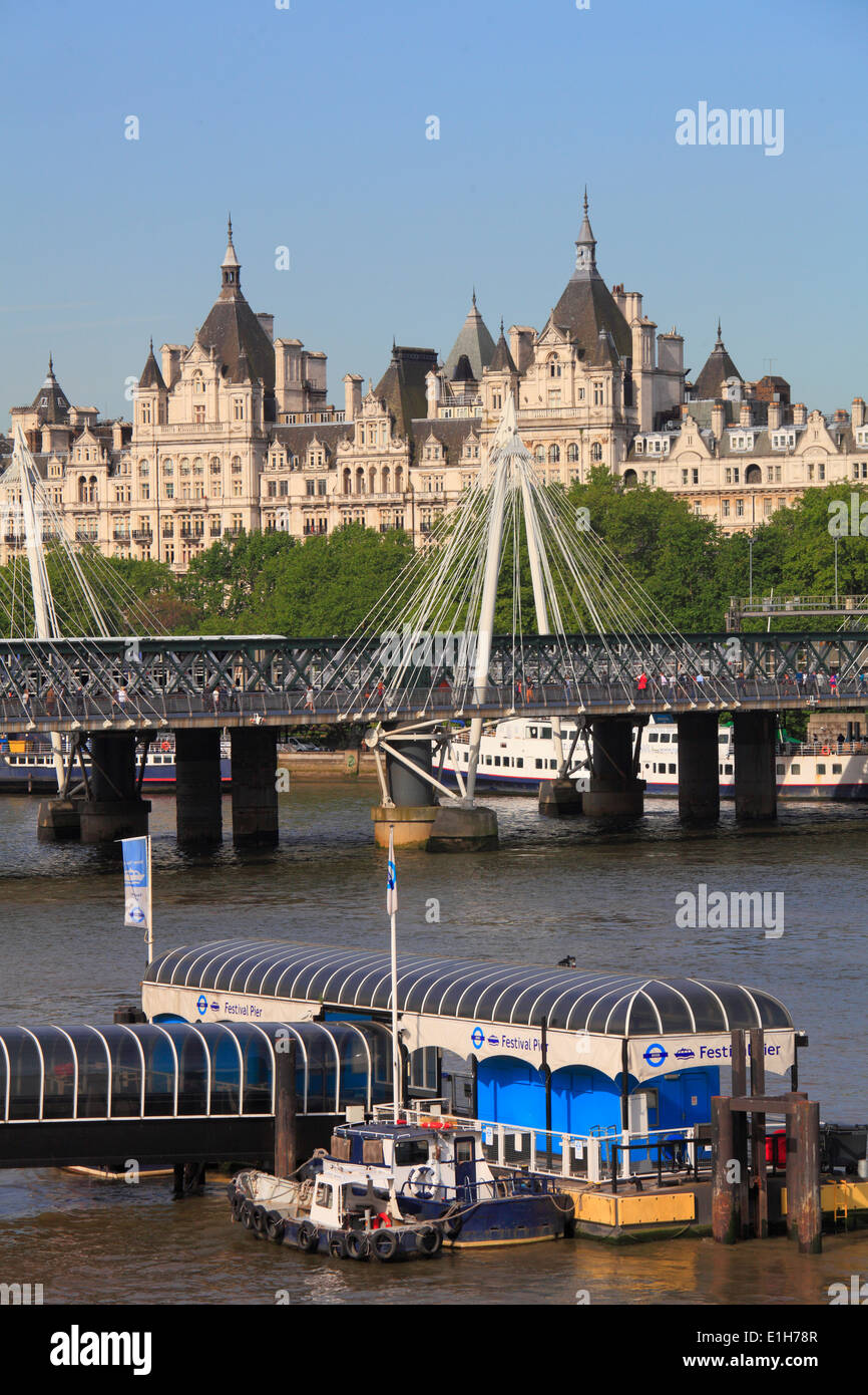 Großbritannien, England, London, Whitehall, Golden Jubilee Bridge, Themse, Stockfoto