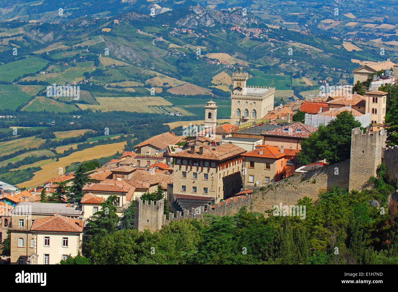 San Marino. Palazzo Pubblico. Monte Titano. Republik San Marino. Italien. Europa Stockfoto