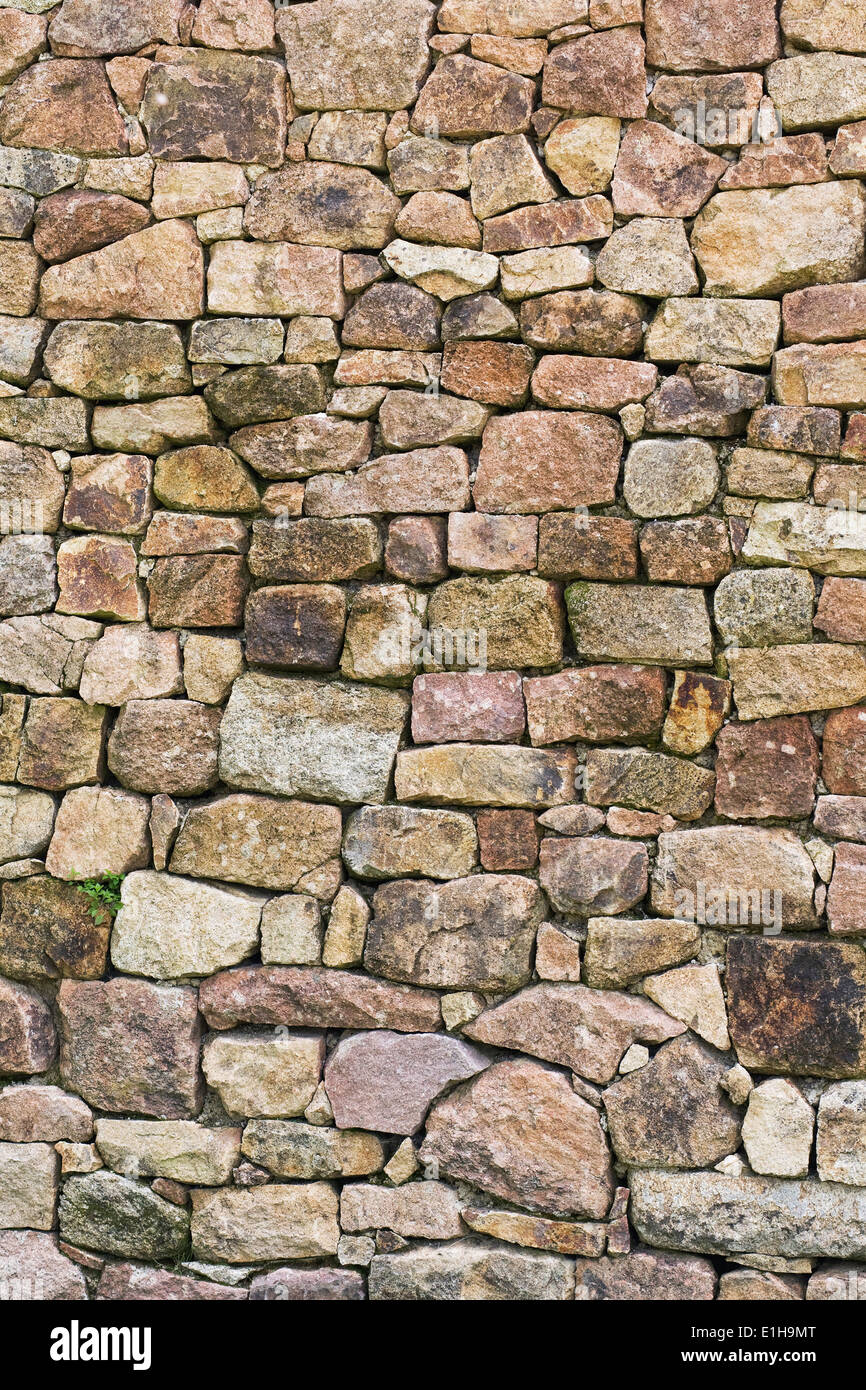 Trockenmauern Wand Muster. Stockfoto