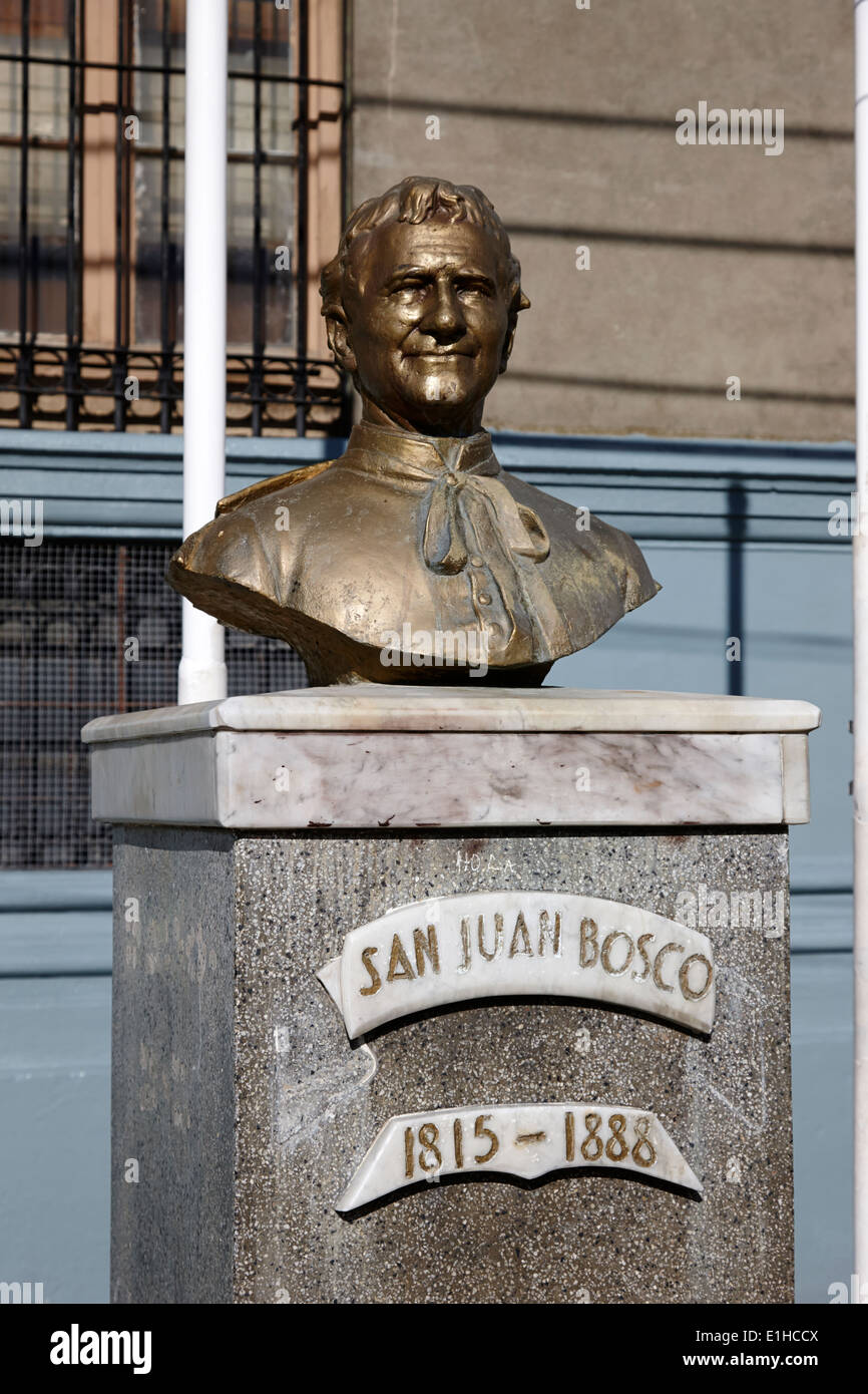 Büste von San Juan Bosco Hl. Johannes Don Bosco Salesian Priester Punta Arenas Chile Stockfoto