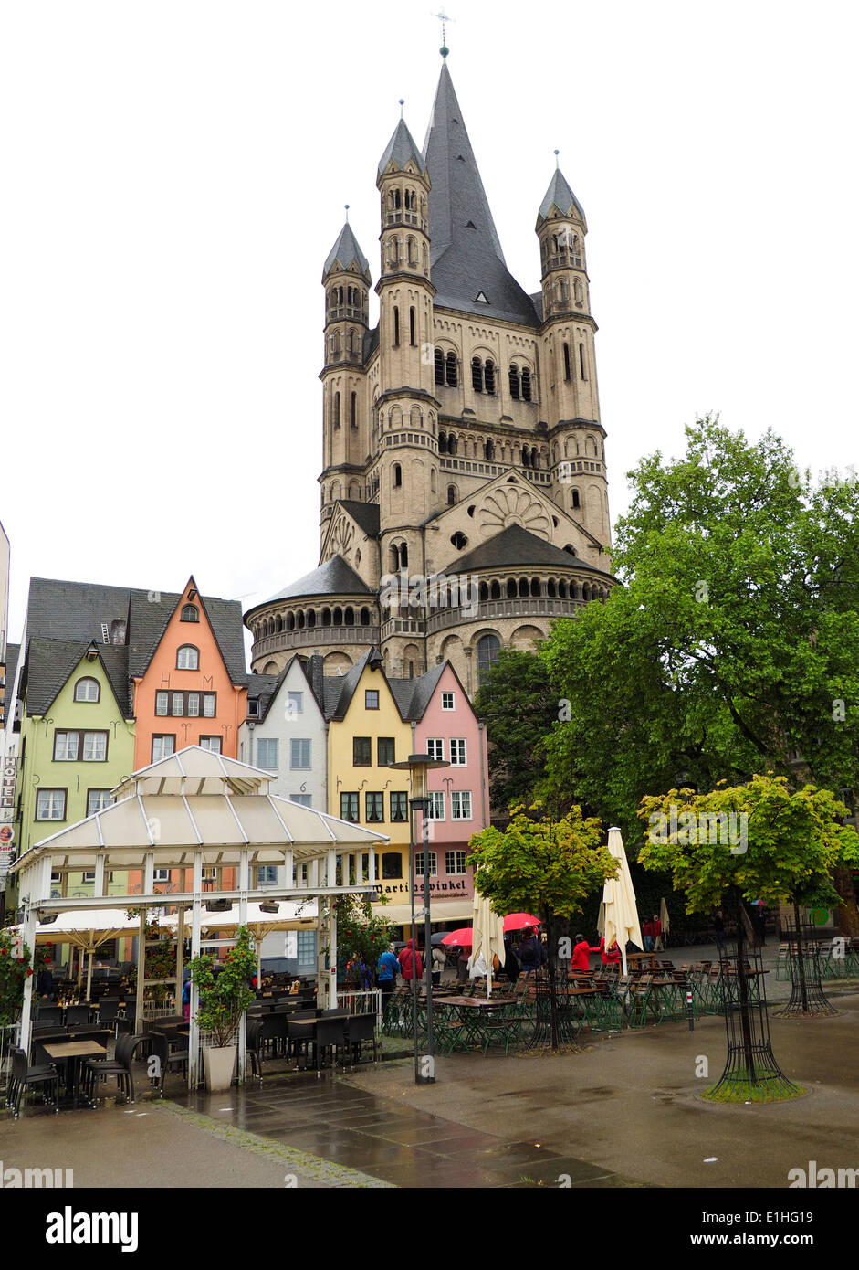 Groß St. Martin Kirche Köln Stockfoto