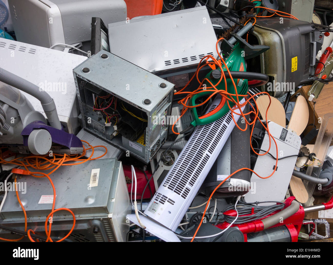 Elektrische Haushaltsgeräte in recycling-Anlage UK Stockfoto