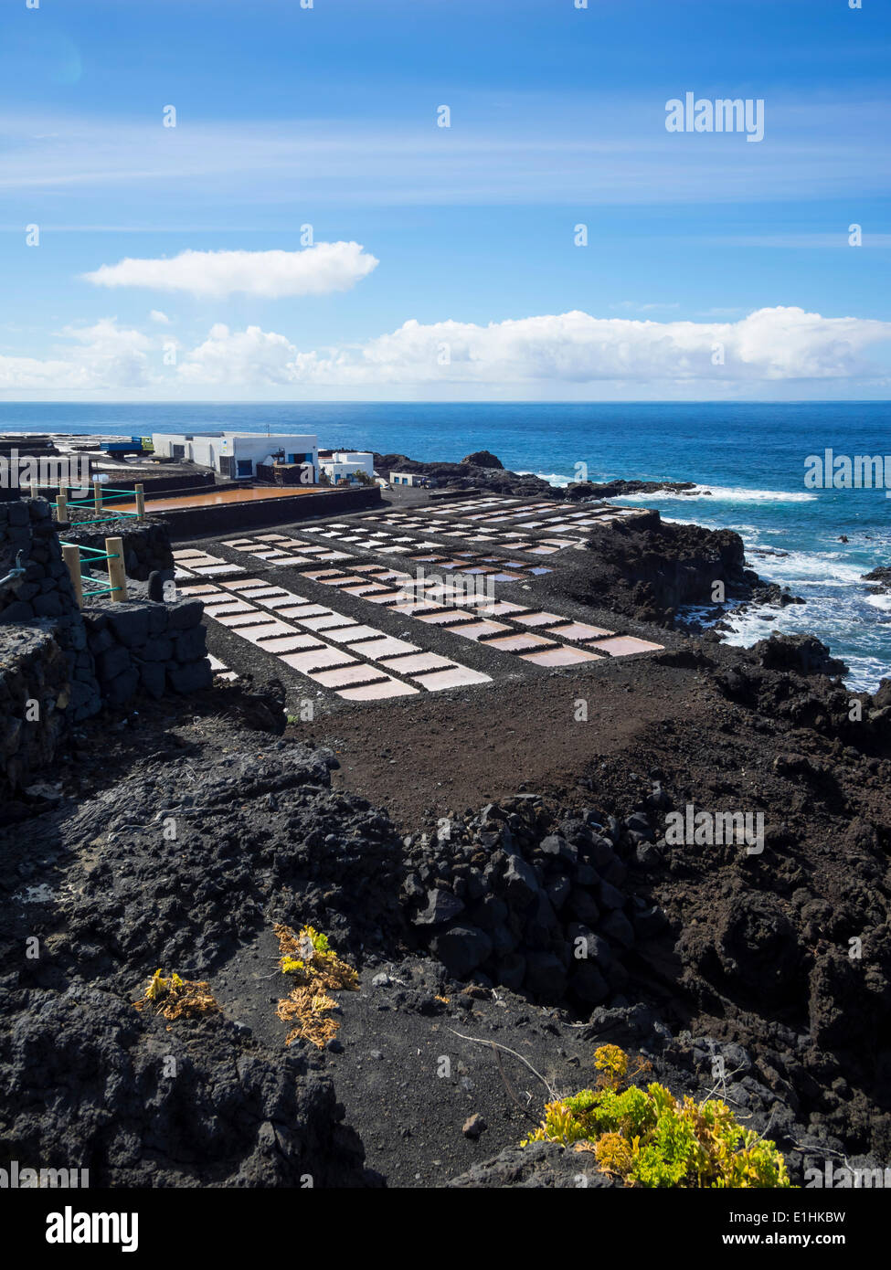 Salzgewinnung, Teneguía Salinen, südlichen Kap Punta de Fuencaliente, La Palma, Kanarische Inseln, Spanien Stockfoto