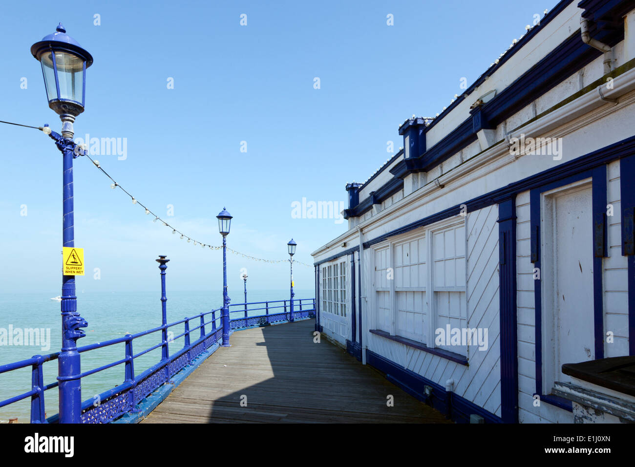 Detailansicht von Eastbourne Pier Stockfoto