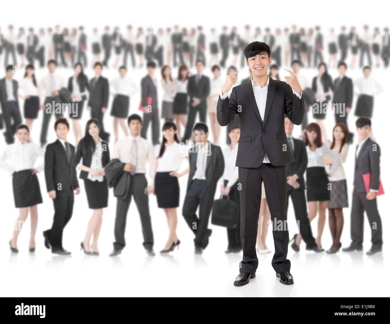 Fröhliche Geschäftsmann Stockfoto