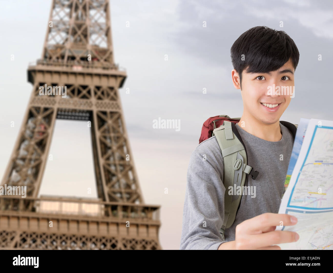 Asiatische junge Reisende Stockfoto