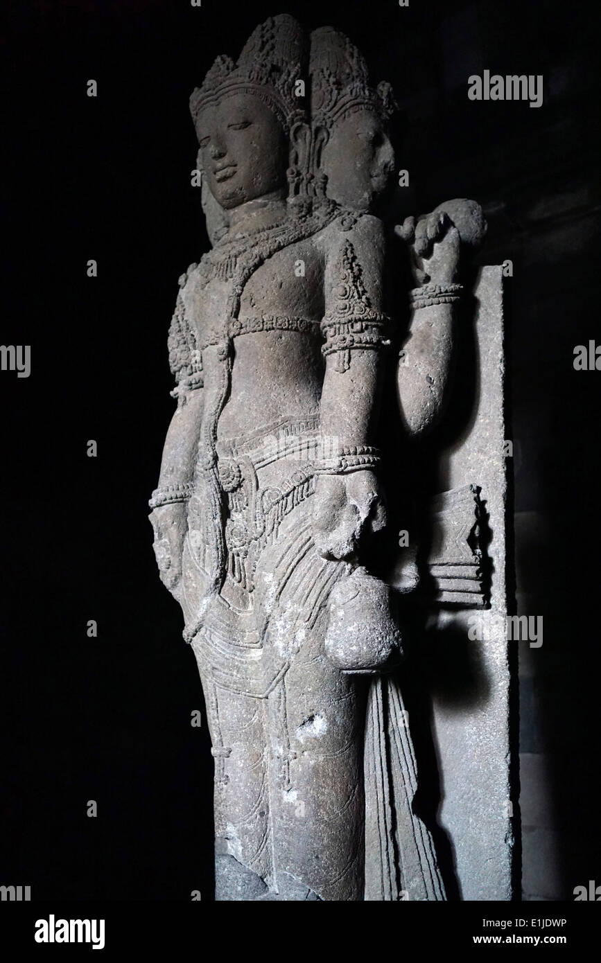 Hindu Stein geschnitzte Statue in Prambanan Tempel, Yogjakarta, Indonesien Stockfoto