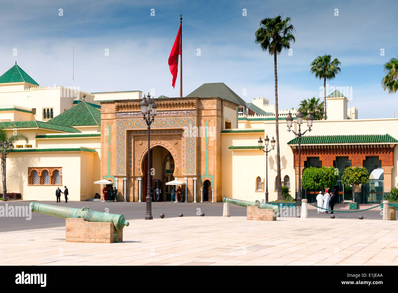 Ansicht des Dar el Makhzen, der königliche Palast in Rabat, Marokko. Stockfoto