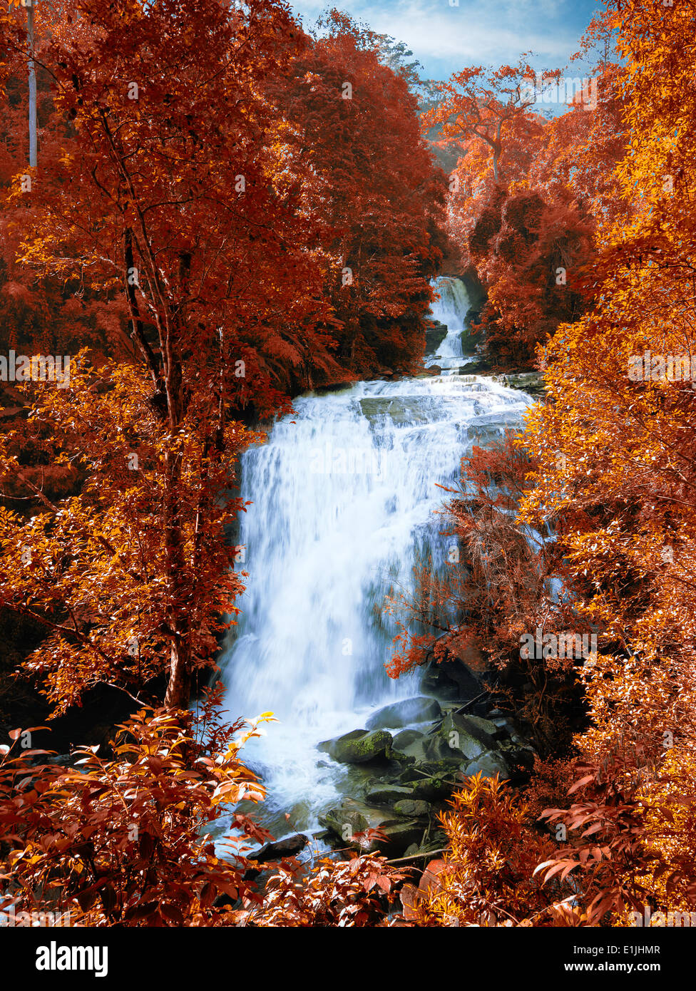Wasserfall im Frühling Stockfoto