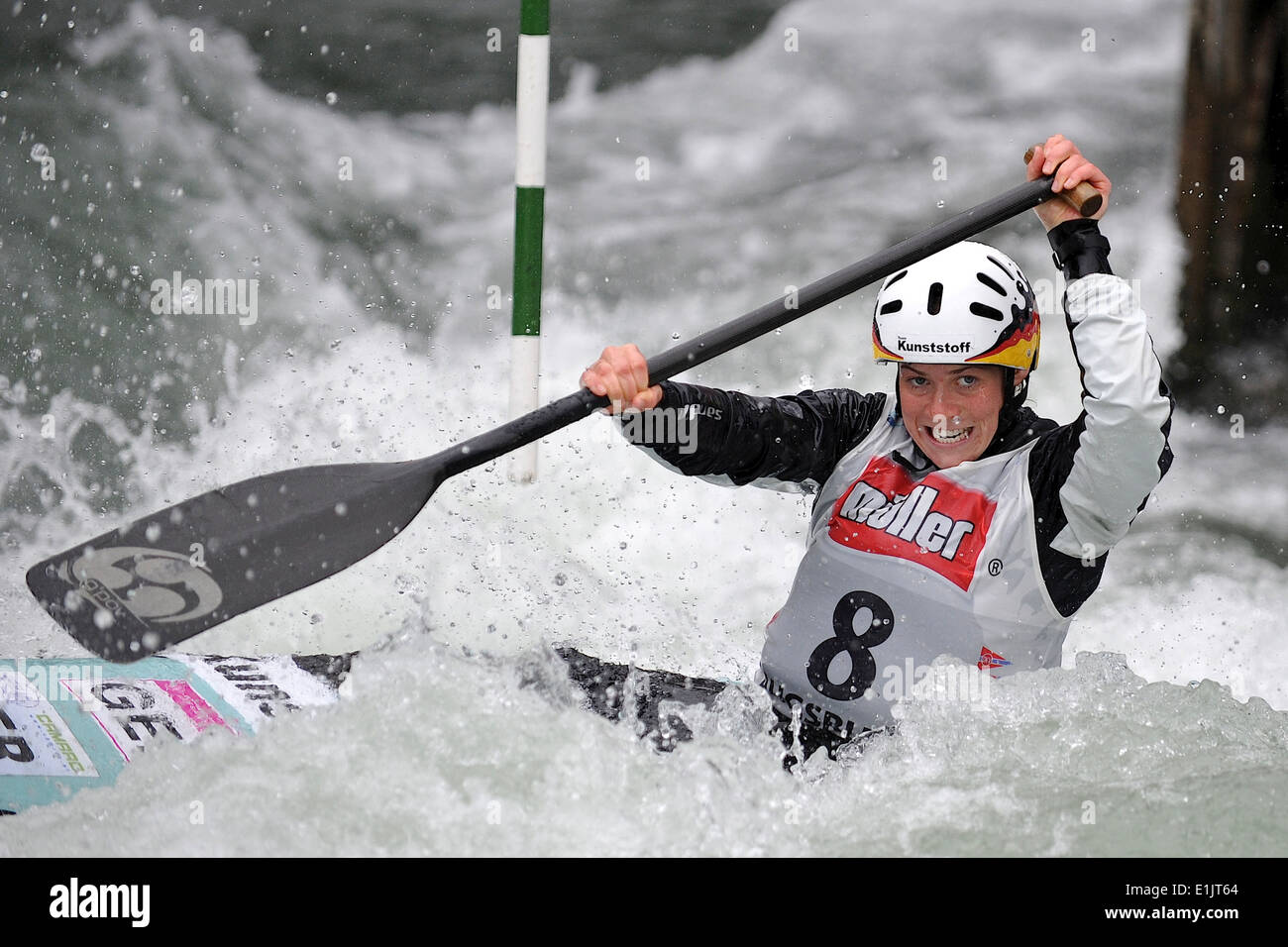 Kanuslalom, Sport, Wassersport, Kajak, Wildwasser, Stockfoto