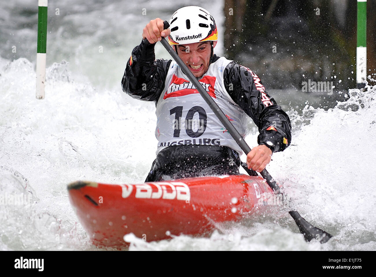 Kanuslalom, Sport, Wassersport, Kajak, Wildwasser, Stockfoto