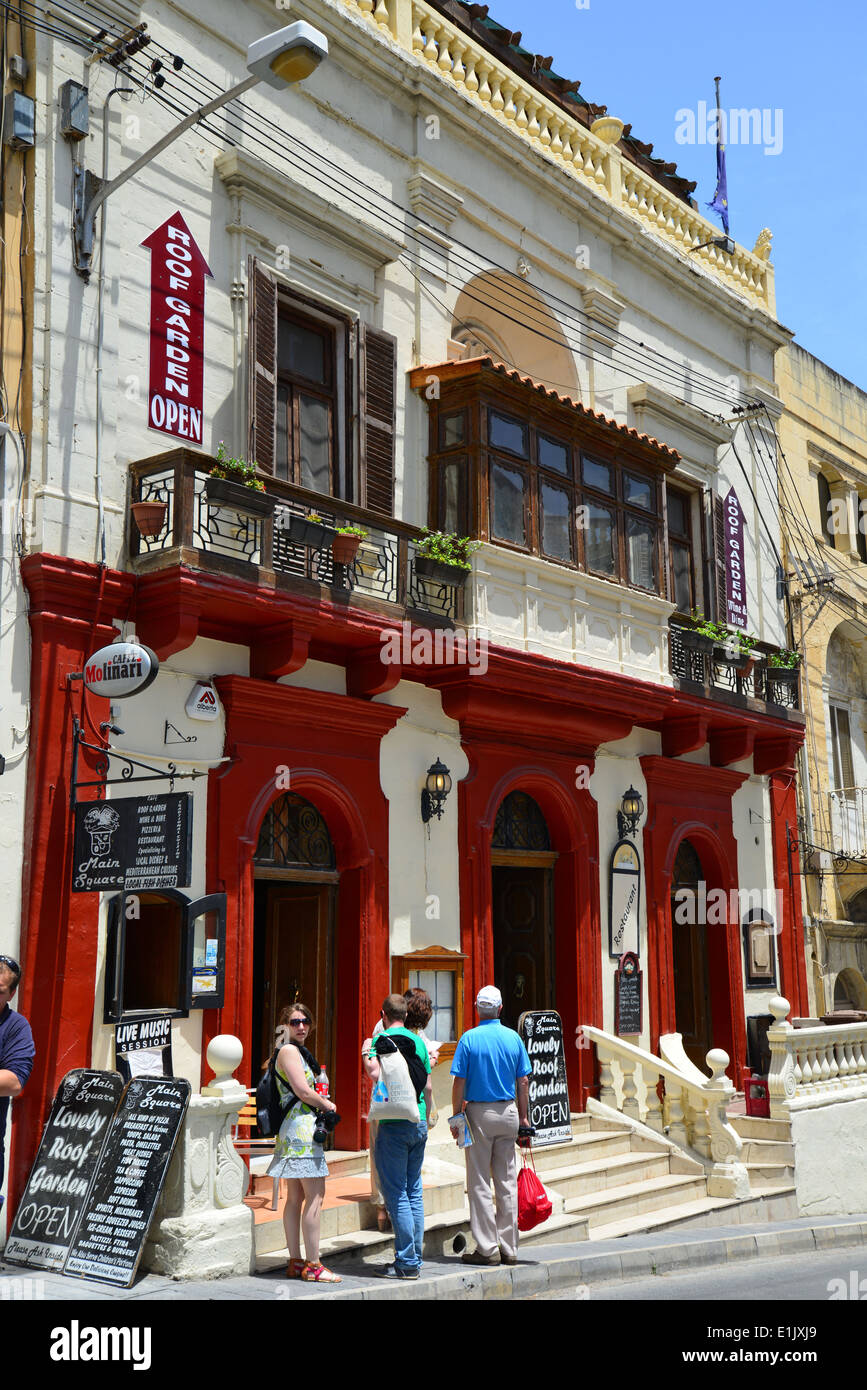 Main Square Restaurant, Victoria (Città Victoria) Gozo (Ghawdex), Gozo und Comino Bezirk, Gozo Region, Republik Malta Stockfoto