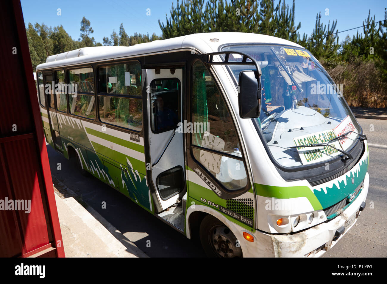 kleine lokale Kleinbus Bus Service Los Pellines chile Stockfoto