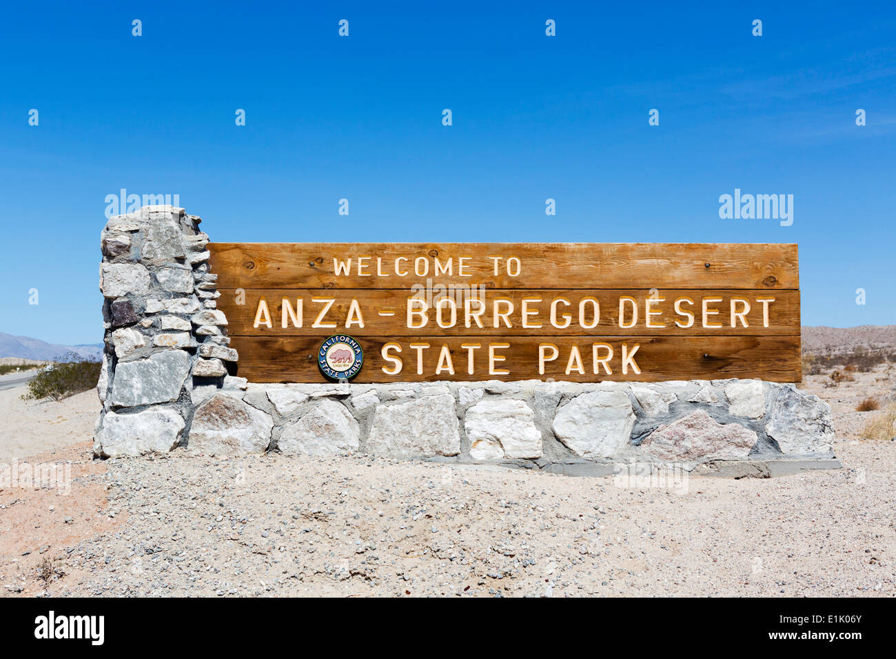 Eingang zum Anza-Borrego Desert State Park, Kalifornien, USA Stockfoto