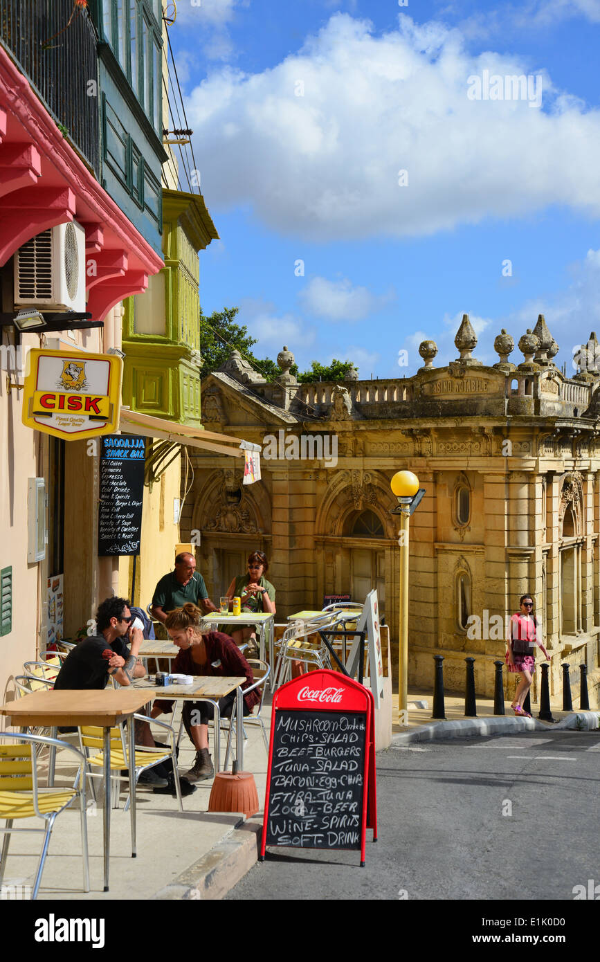 Strassencafé, Rabat (Ir-Rabat), Western District, Malta Majjistral Region, Republik Malta Stockfoto
