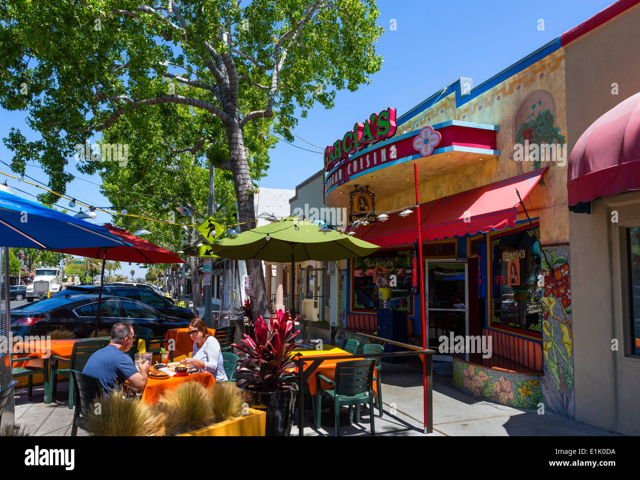 Restaurant auf der State Street im Zentrum von Karlsbad, San Diego County, Kalifornien, USA Stockfoto