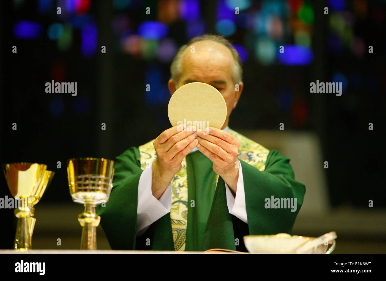 Heilige Kommunion oder Abendmahl. Stockfoto