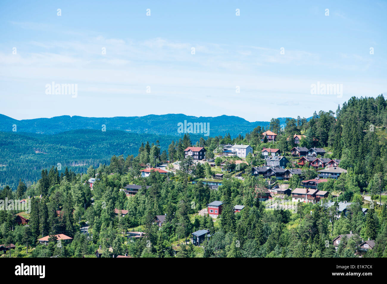 Wohnsiedlungen am Stadtrand von Oslo, Norwegen Stockfoto