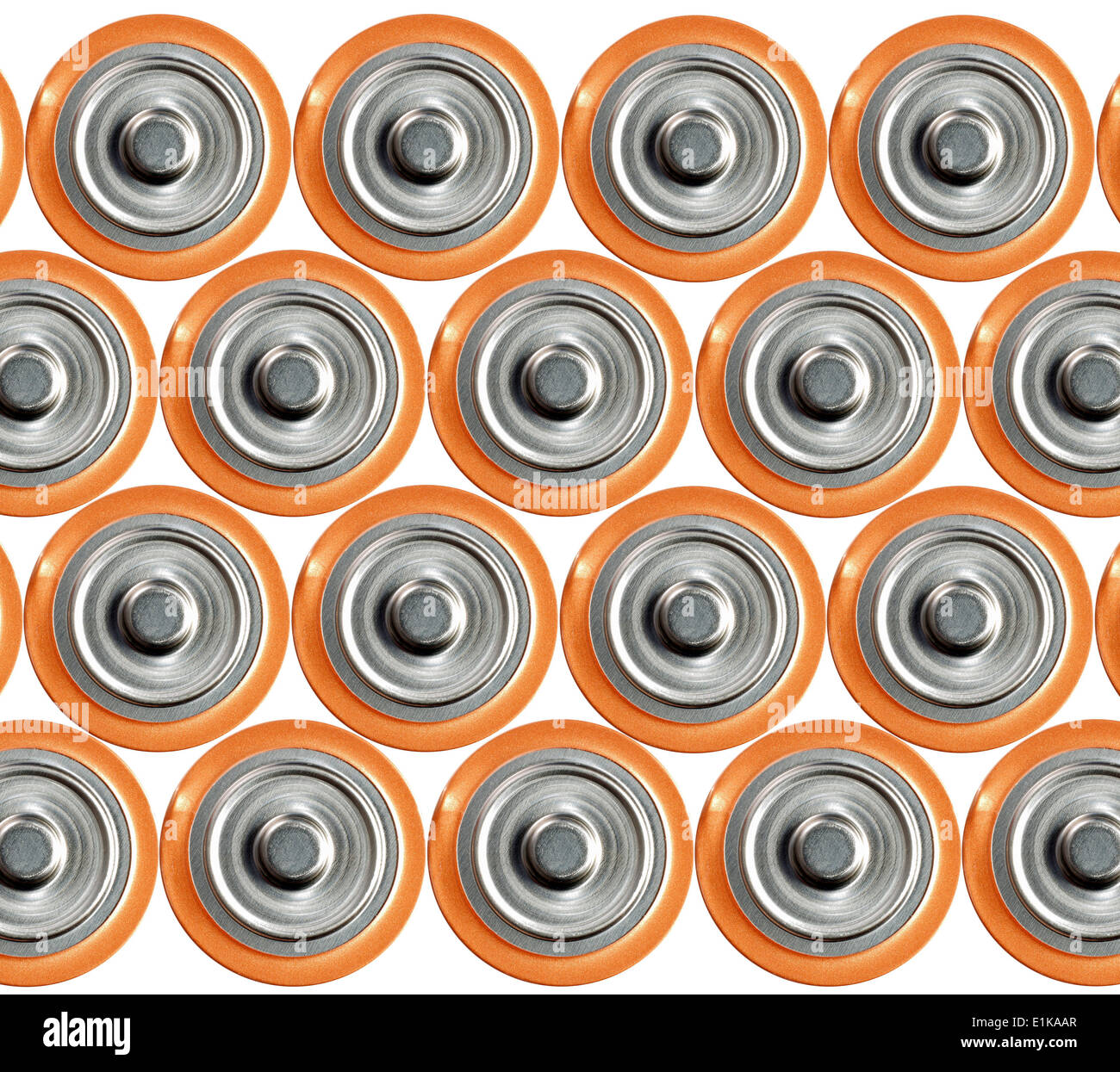 Elektrische Batterien hintereinander. Stockfoto