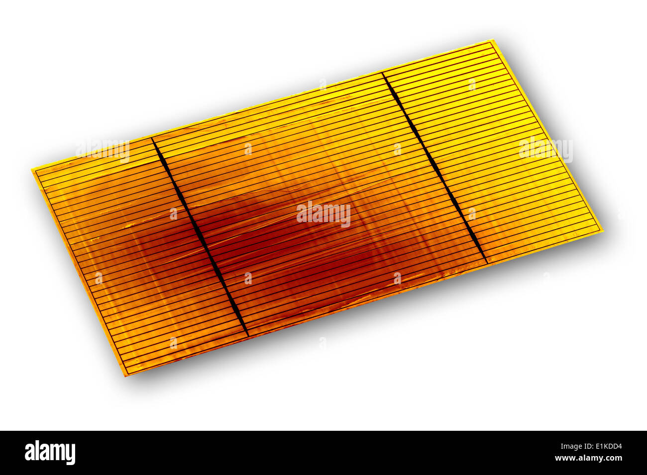 Solarzelle Computer Imagegewinn leistungsstarke Solarzelle aus einem monokristallinen Silizium-Wafer hergestellt ist das Kontaktgitter Stockfoto