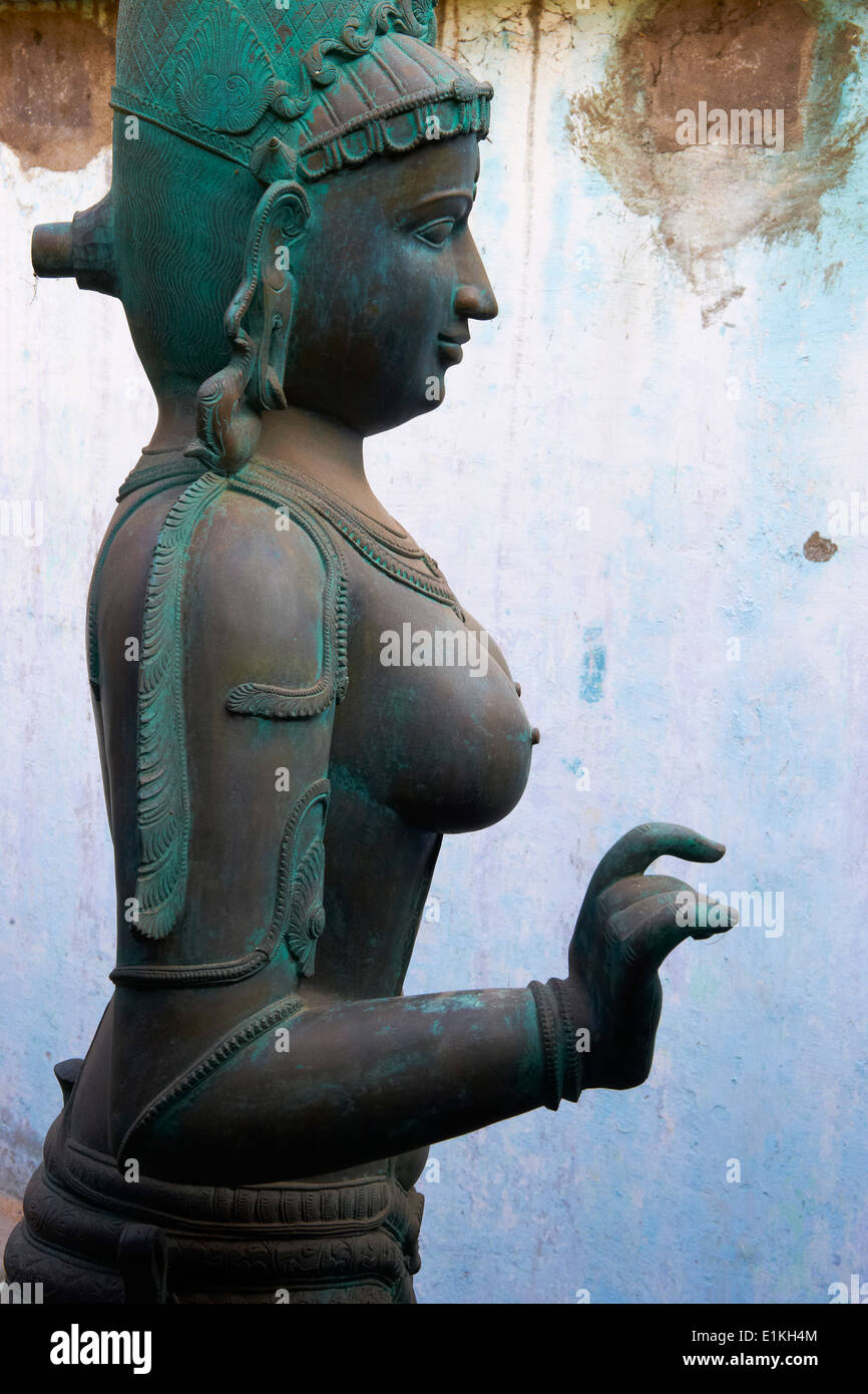 Indien, Tamil Nadu, Swamimalai, Bronzestatue maker Stockfoto
