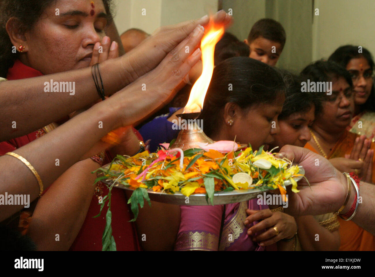 Ganesh Festival in Sri Mánickas Vinayakar Alayam Tempel Stockfoto