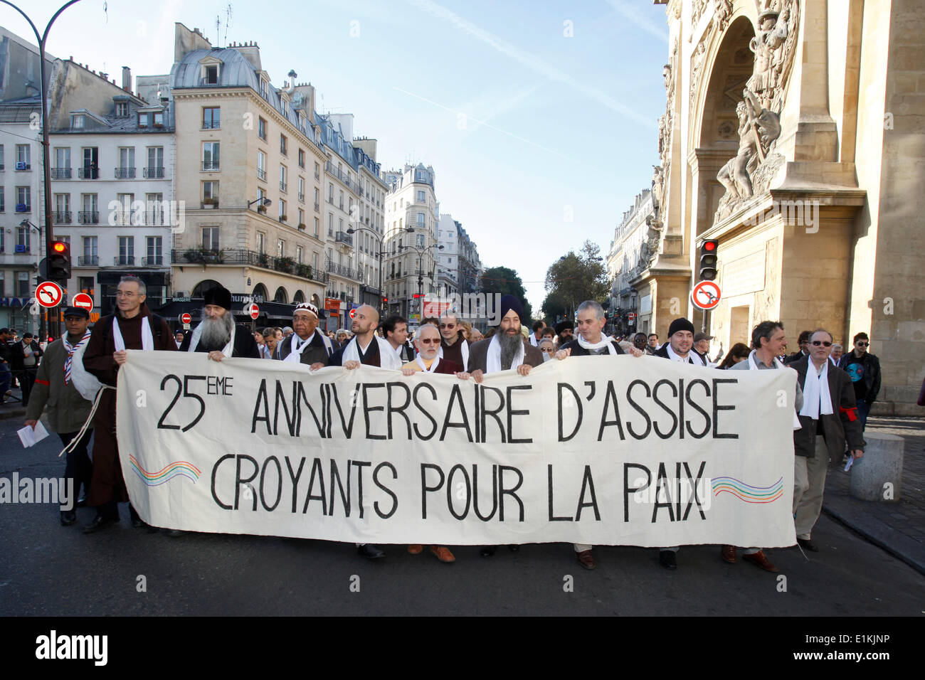 Inter-religiöse Marsch für Frieden in Paris Stockfoto