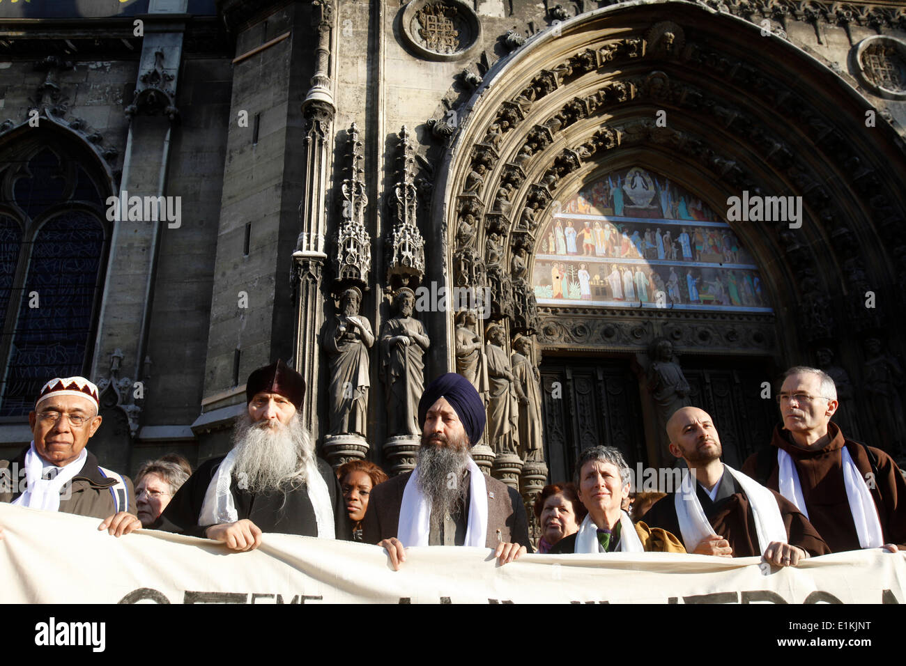 Inter-religiöse Marsch für Frieden in Paris Stockfoto