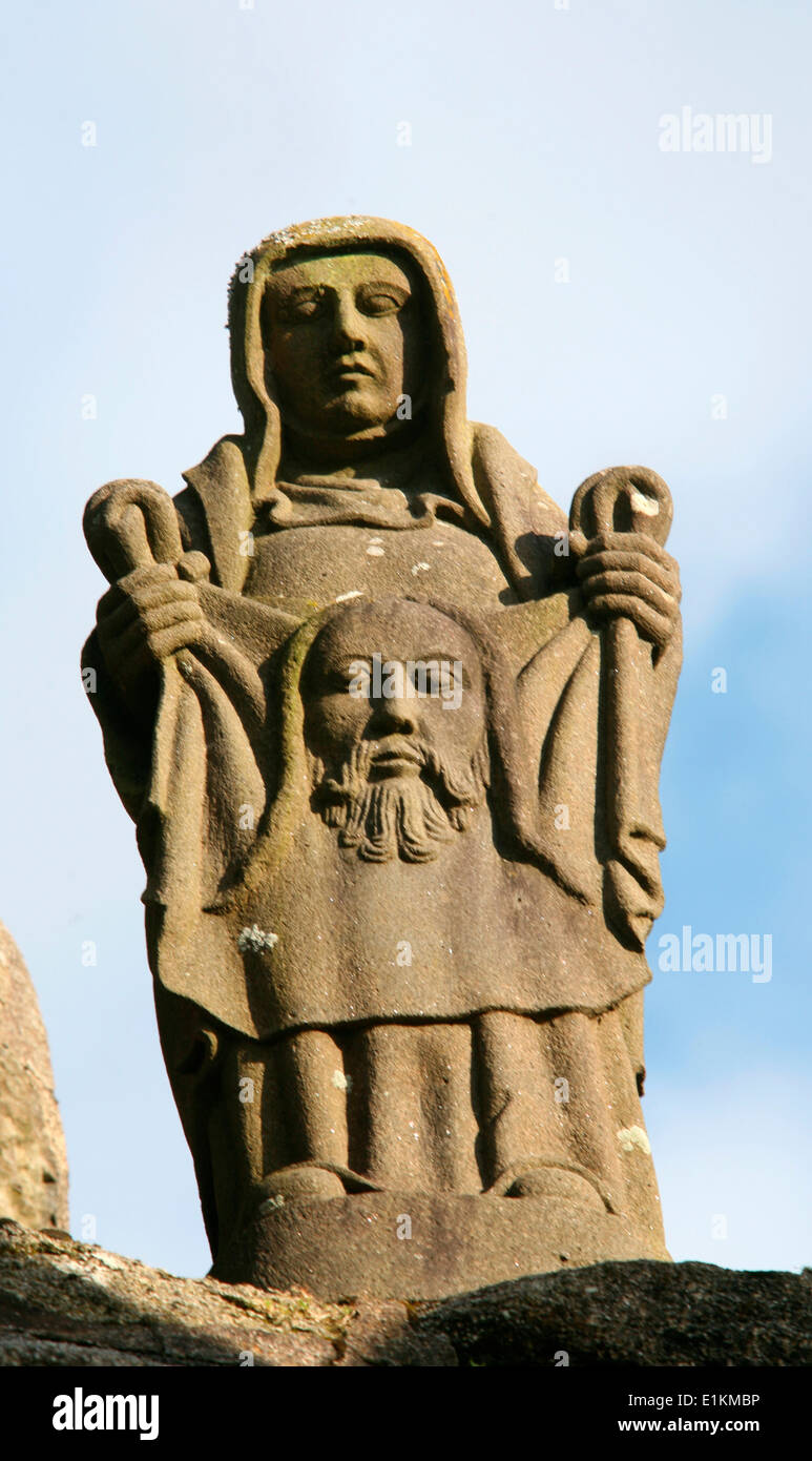 Pleyben Kalvarienberg. Leben von Jesus. Saint Veronica mit dem Sudarium Stockfoto