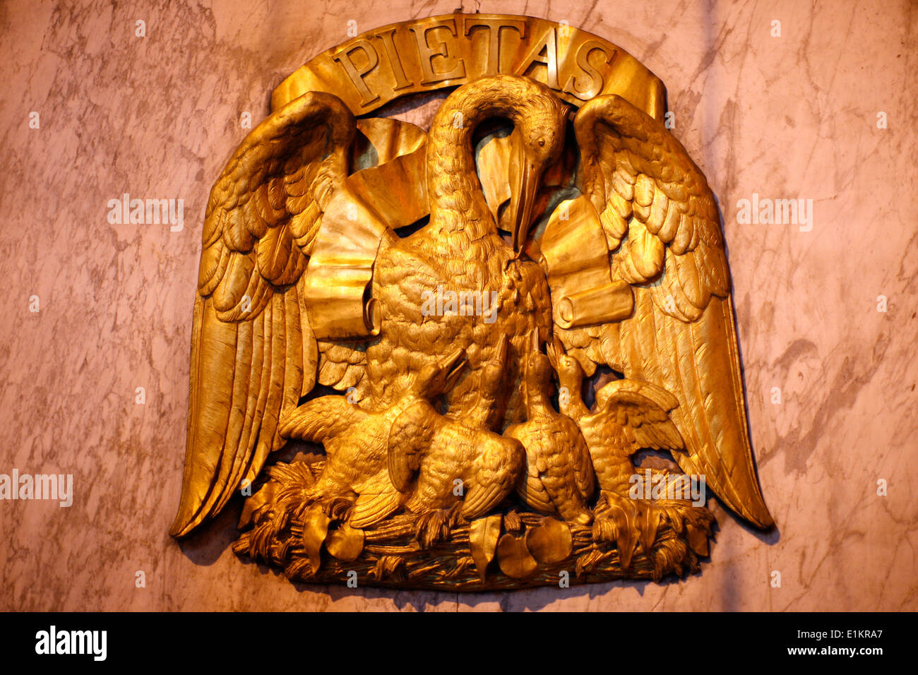 Der Pelikan ist ein Symbol für Christus Stockfoto