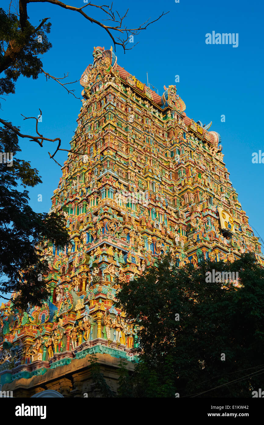 Indien, Tamil Nadu, Madurai, Sri-Meenakshi-Tempel Stockfoto