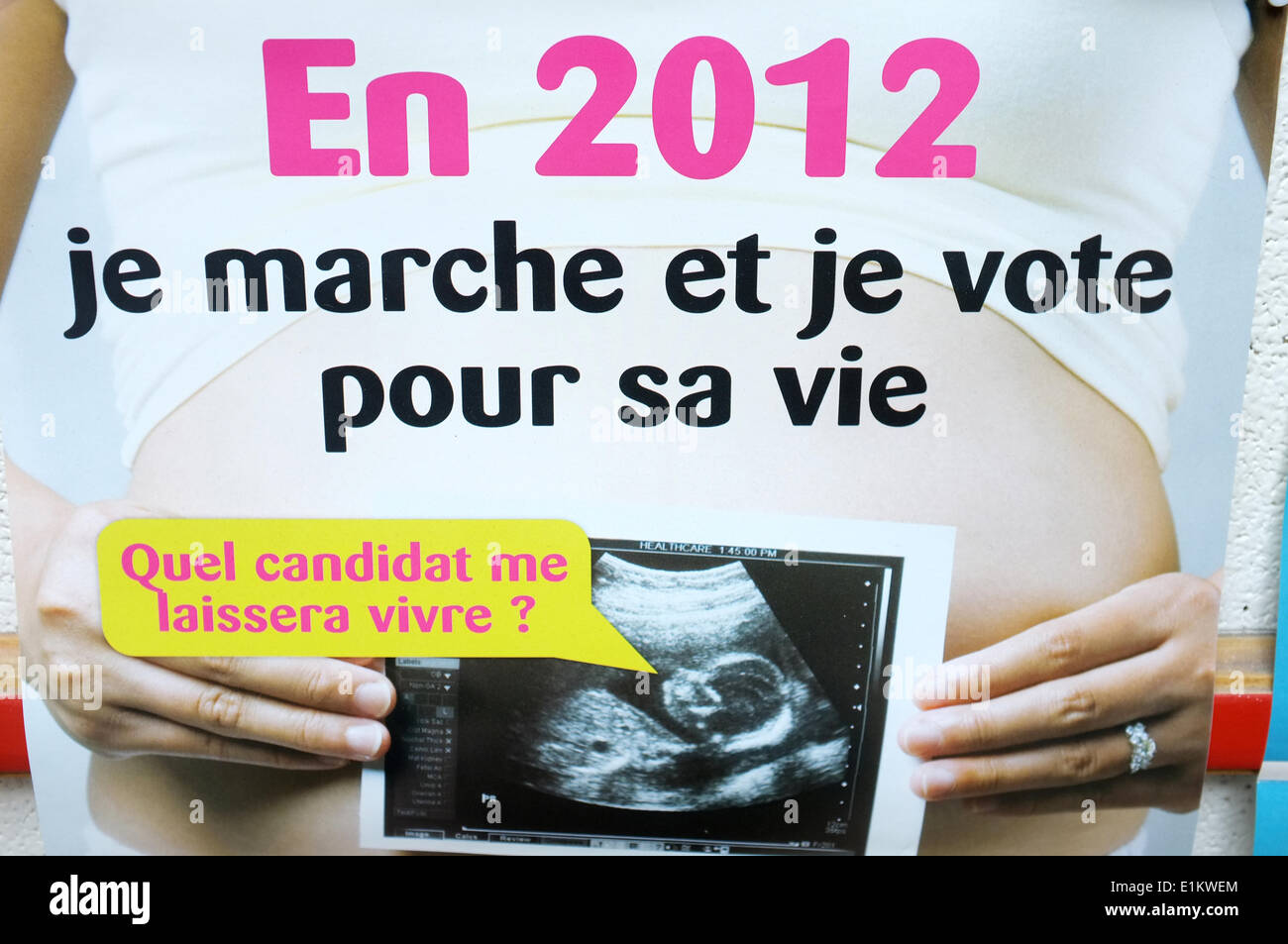 Anti-Abtreibungs-Plakat Stockfoto