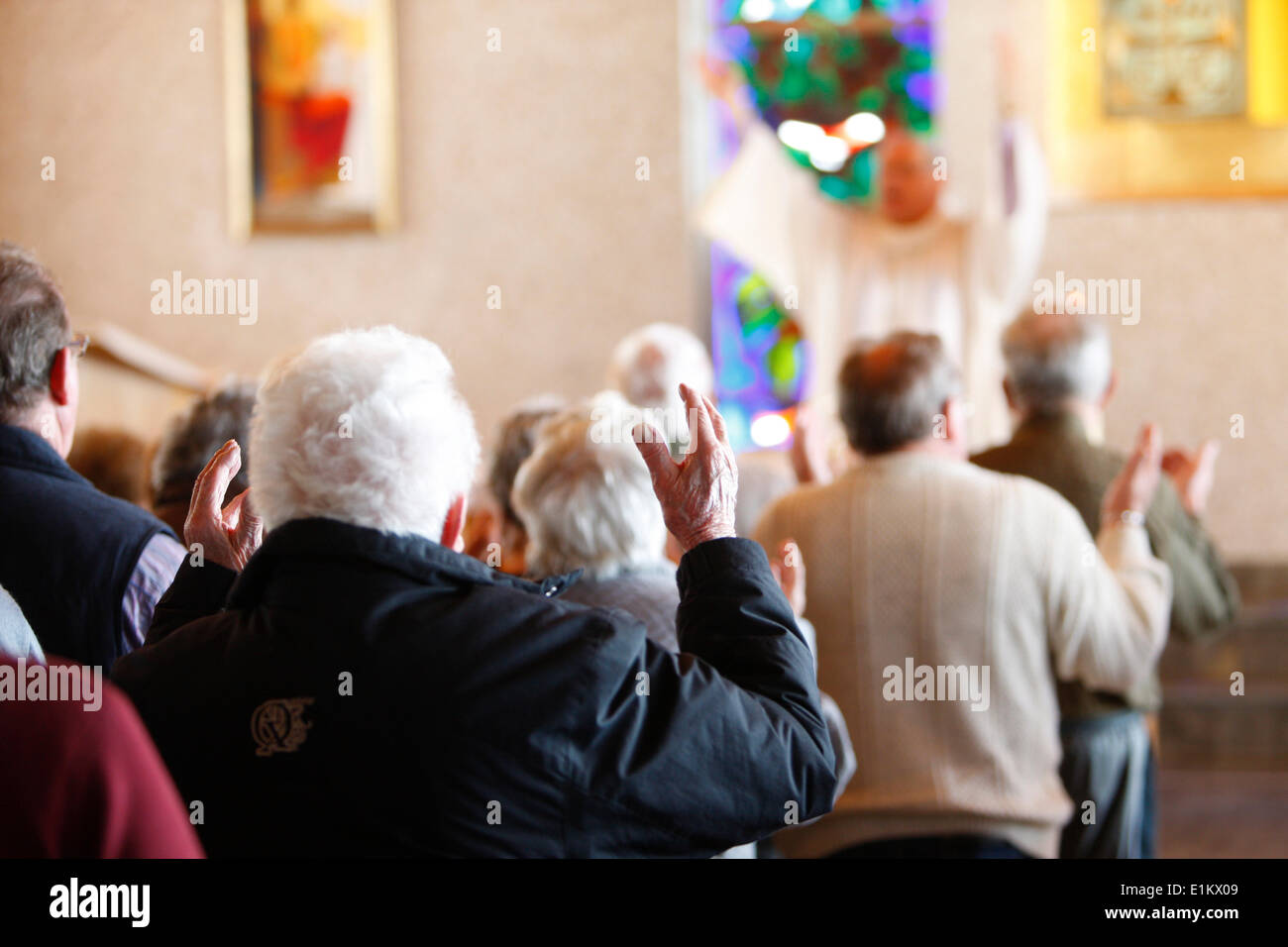 Heiligtum der Muttergottes von la Salette.  Katholische Messe. Stockfoto