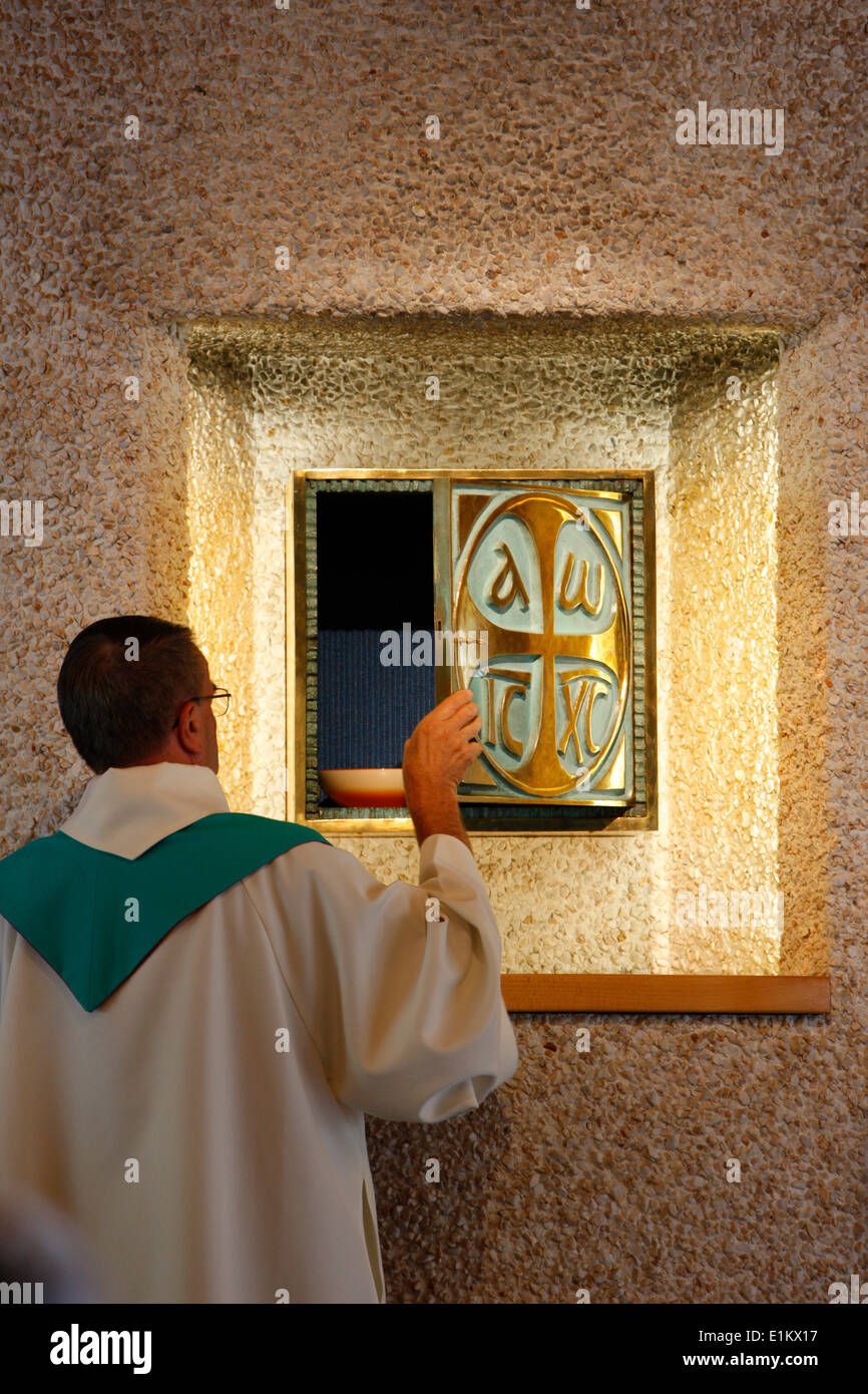 Heiligtum der Muttergottes von la Salette.  Katholische Messe. Stockfoto