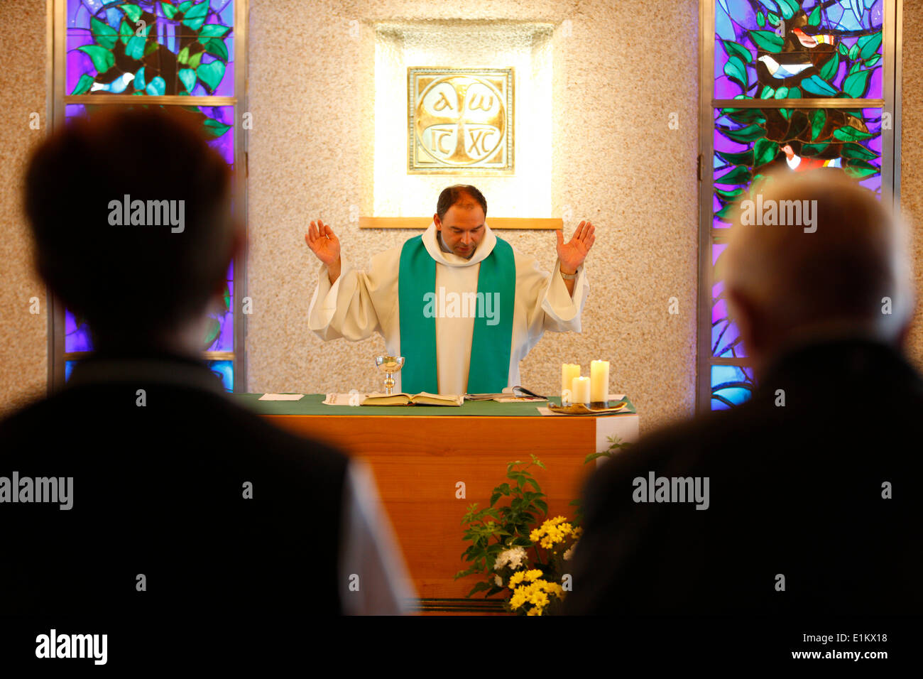 Heiligtum der Muttergottes von la Salette.  Katholische Messe. Stockfoto