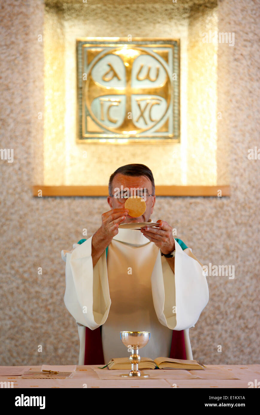 Heiligtum der Muttergottes von la Salette.  Katholische Messe. Stockfoto
