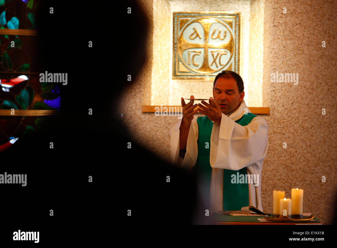 Heiligtum der Muttergottes von la Salette.  Katholische Messe. Stockfoto