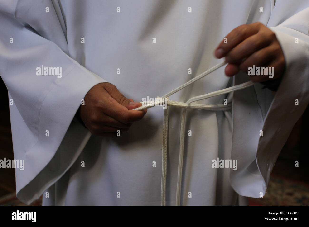 Heiligtum der Muttergottes von la Salette.  Katholischer Priester. Stockfoto