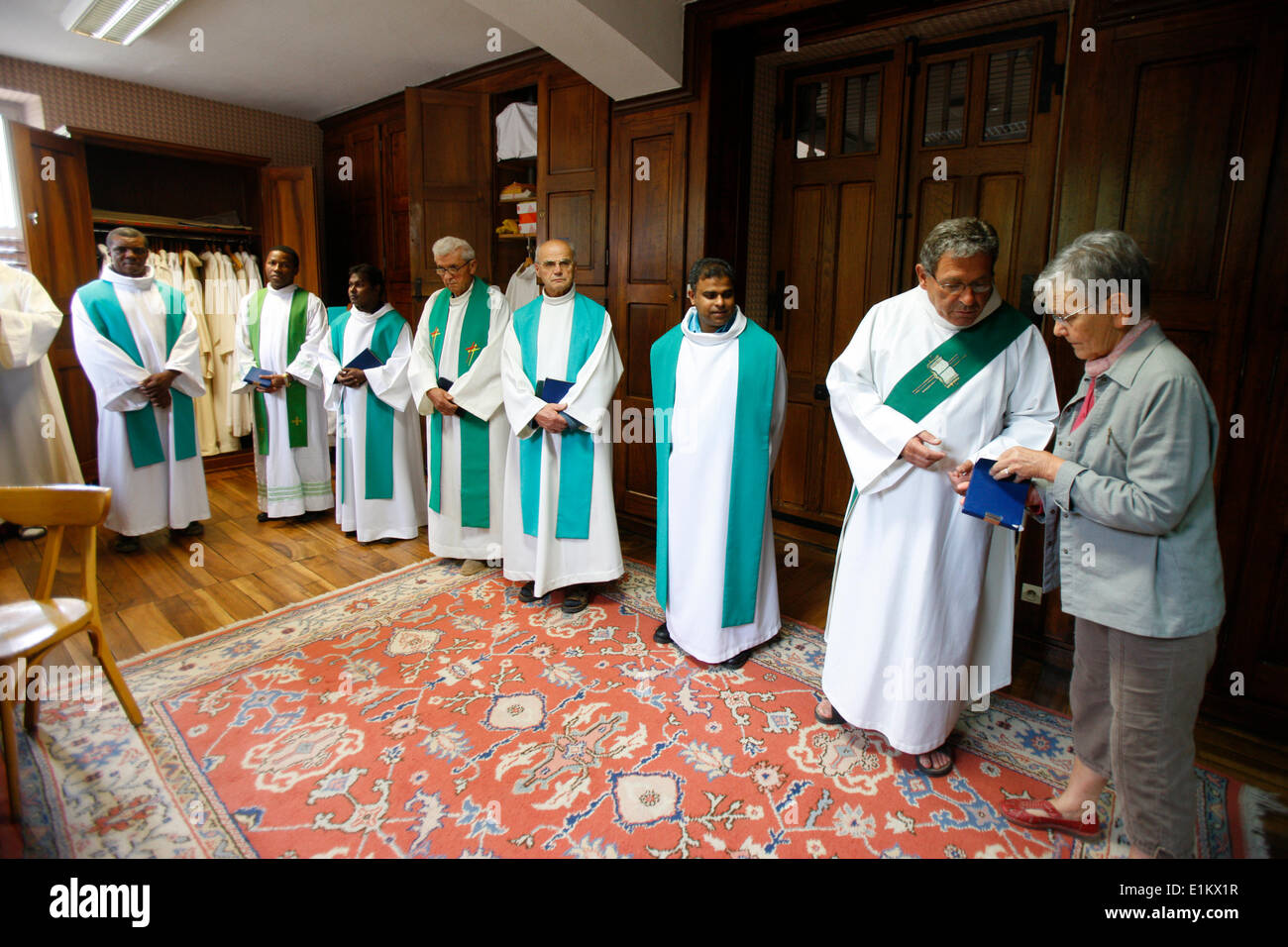 Heiligtum der Muttergottes von la Salette.  Sakristei. Stockfoto