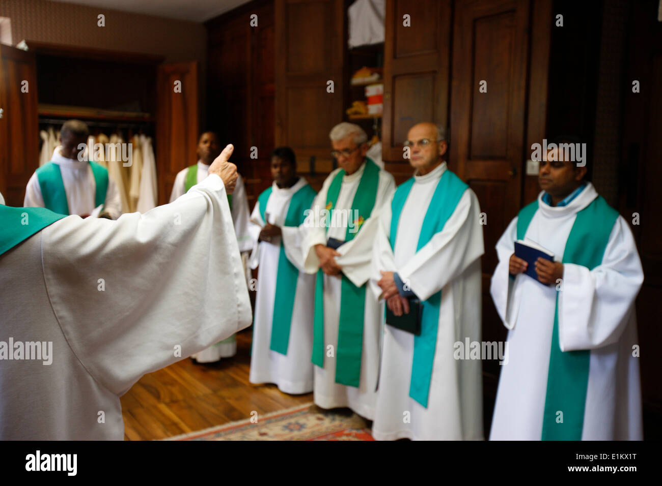 Heiligtum der Muttergottes von la Salette.  Sakristei. Stockfoto