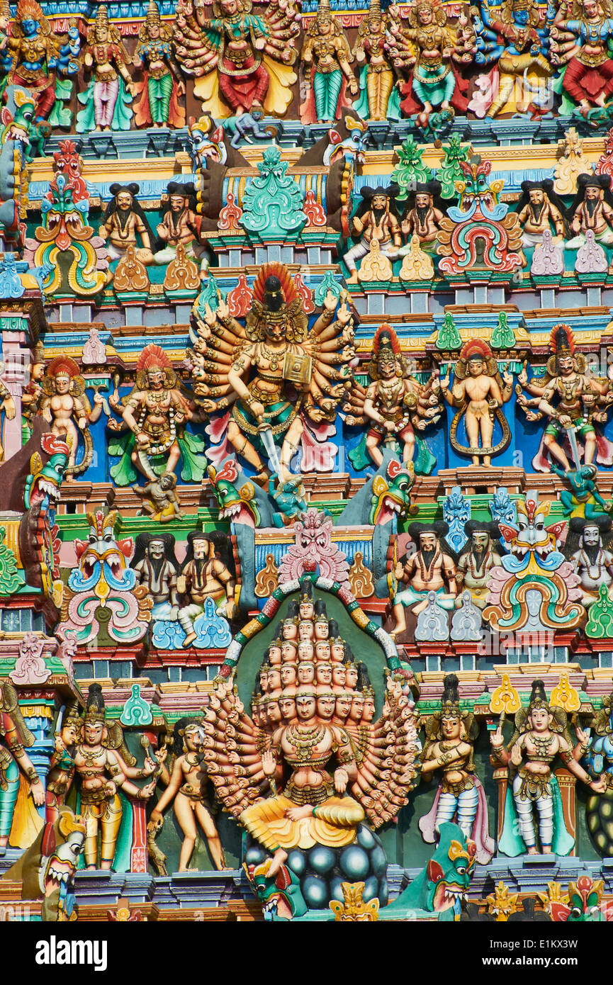 Indien, Tamil Nadu, Madurai, Sri-Meenakshi-Tempel Stockfoto
