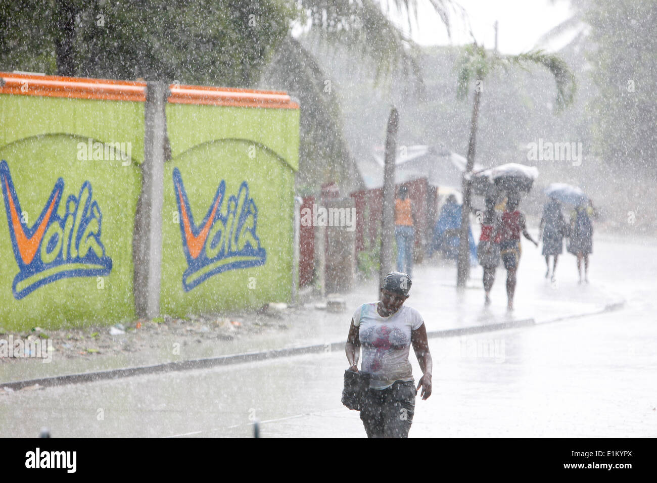 Regenzeit in Haiti. Stockfoto