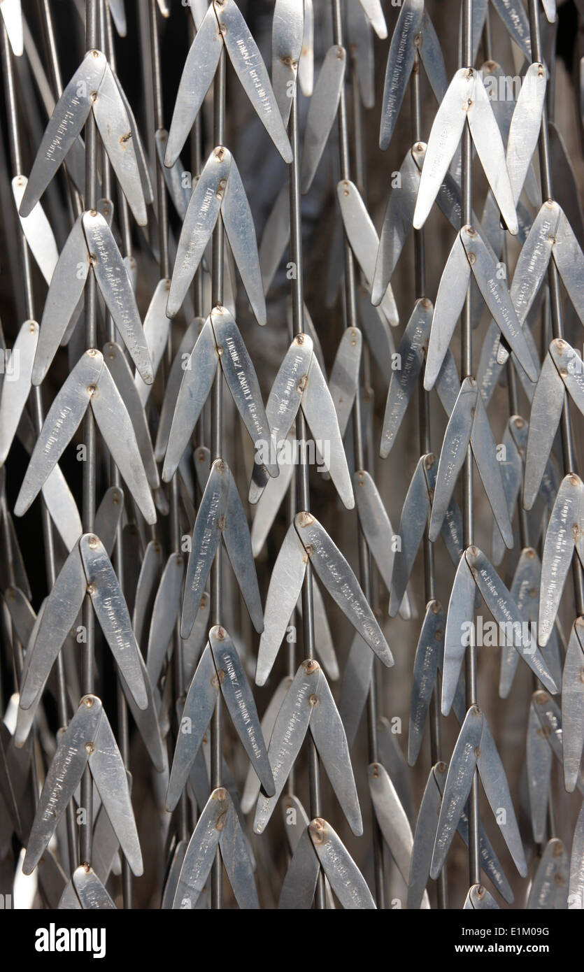 Der Baum des Lebens-Holocaust-Mahnmal.   Raoul Wallenberg Park. Stockfoto