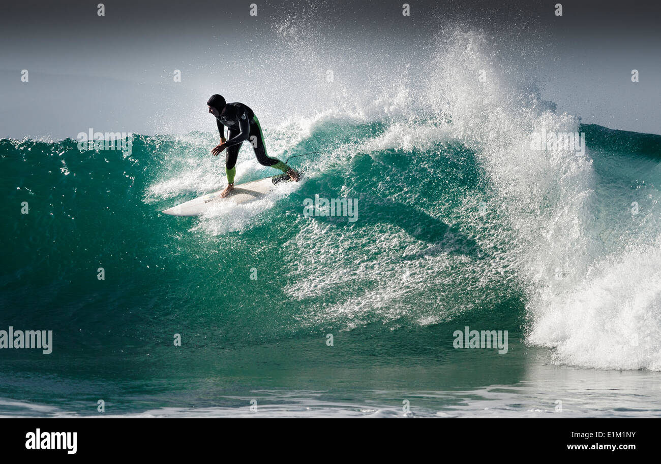Surf-Action. Stockfoto