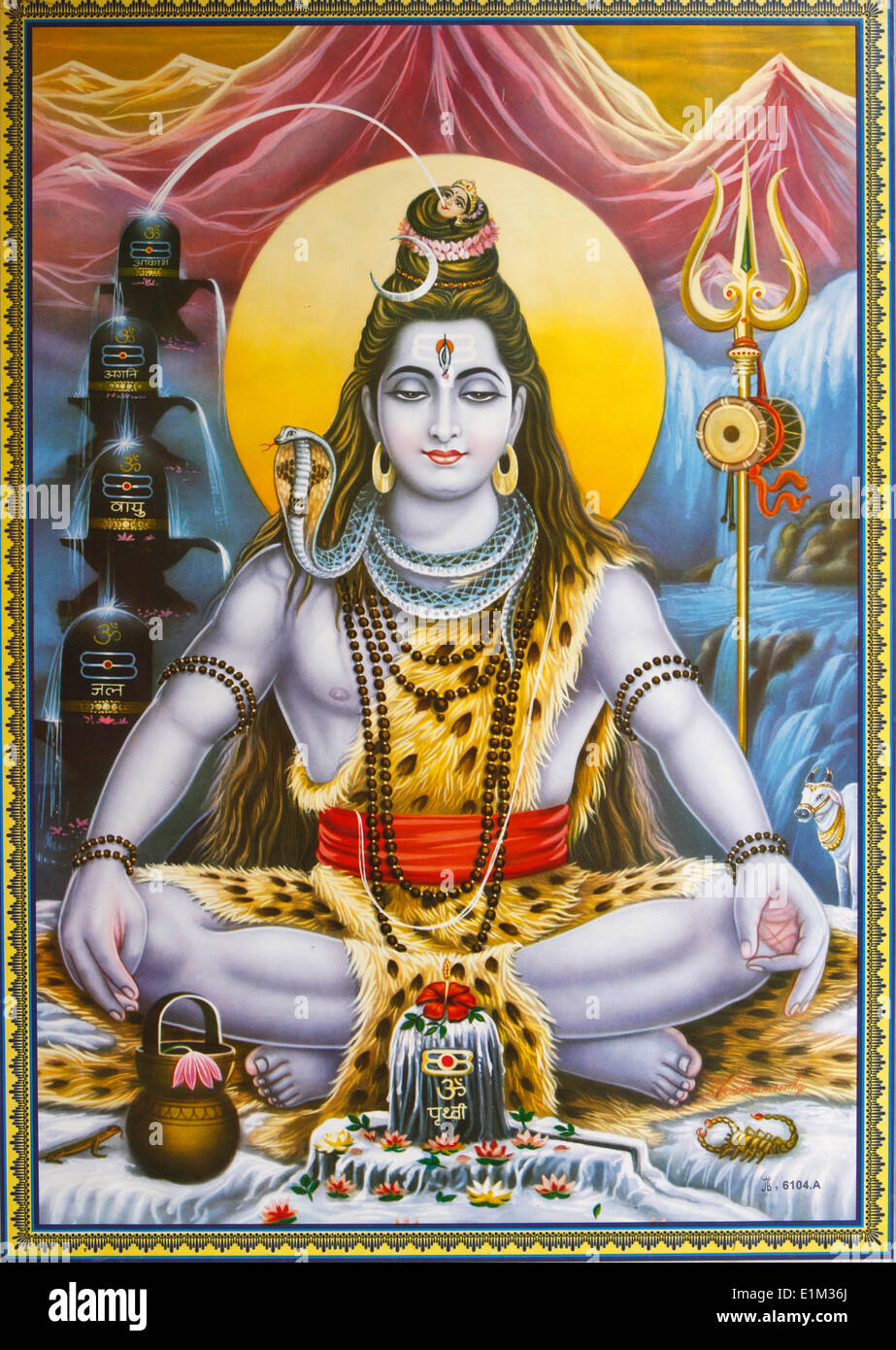 Shiva Bild sitzen Stockfoto