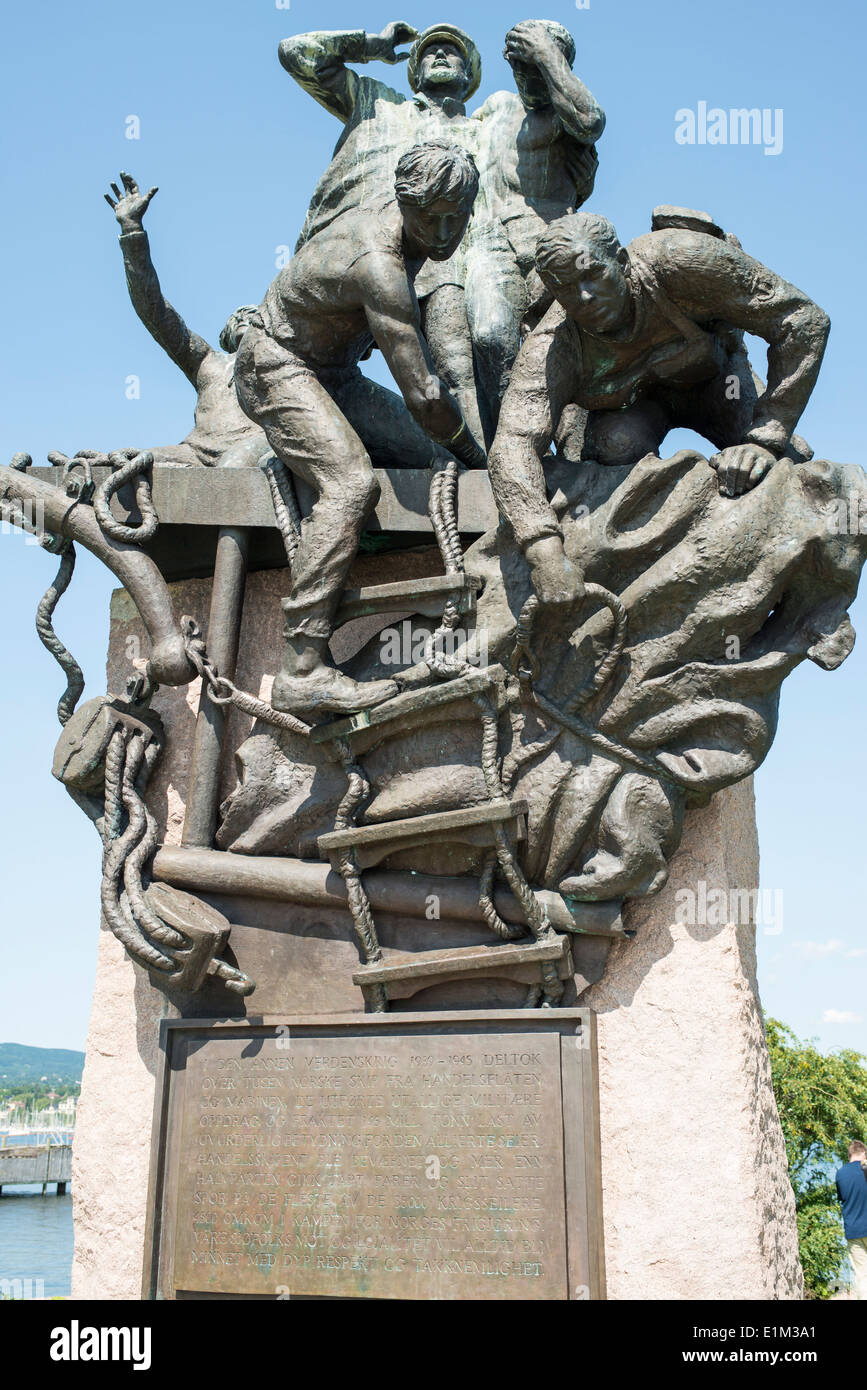 Zweiter Weltkrieg, norwegischen Matrosen Denkmal, Oslo Stockfoto