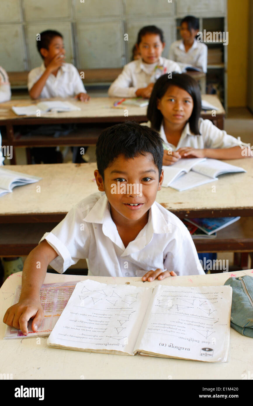 Kambodschanische Kinder in der Schule. Stockfoto