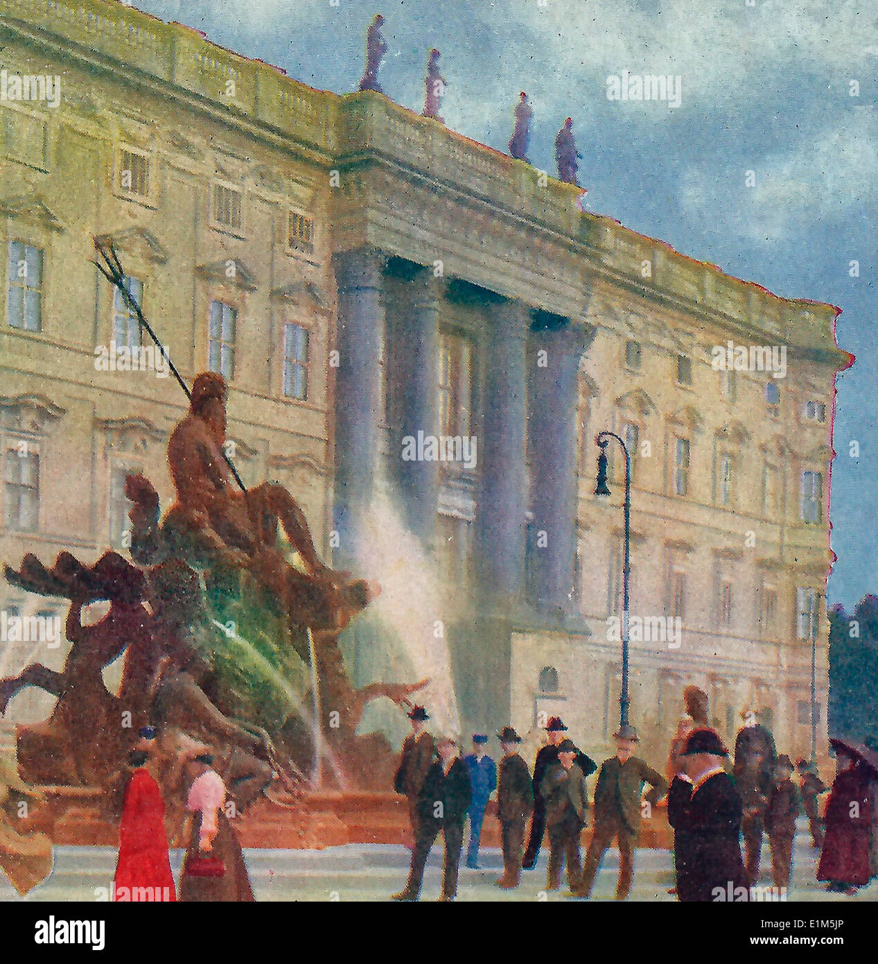 Der Kaiser-Palast und der Brunnen von Neptun, Berlin, Deutschland 1903 Stockfoto