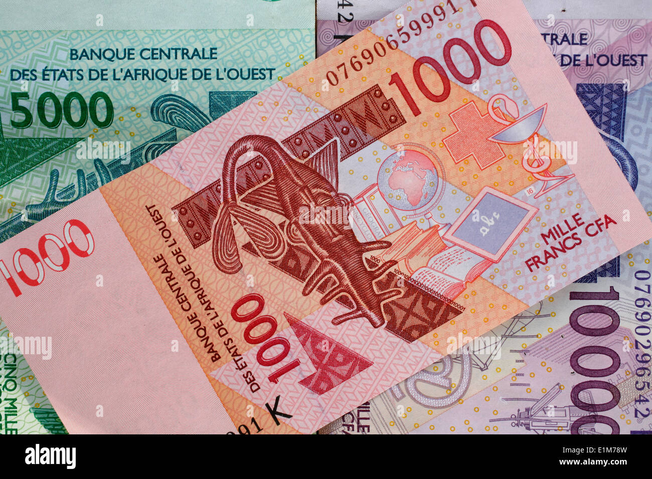 CFA-Franc (westafrikanische Währung) Stockfoto