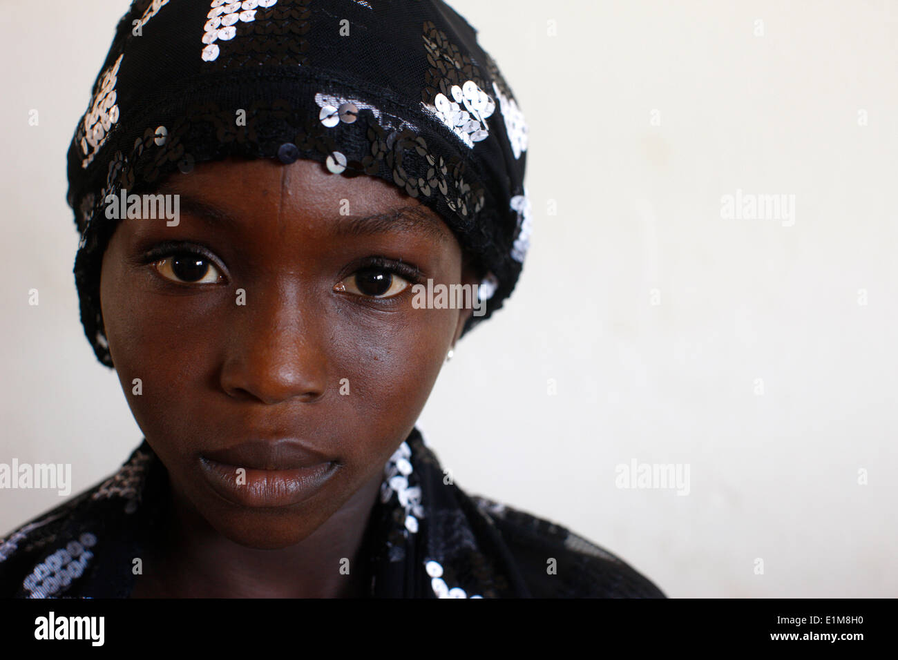 Muslimisches Mädchen in Afrika. Stockfoto